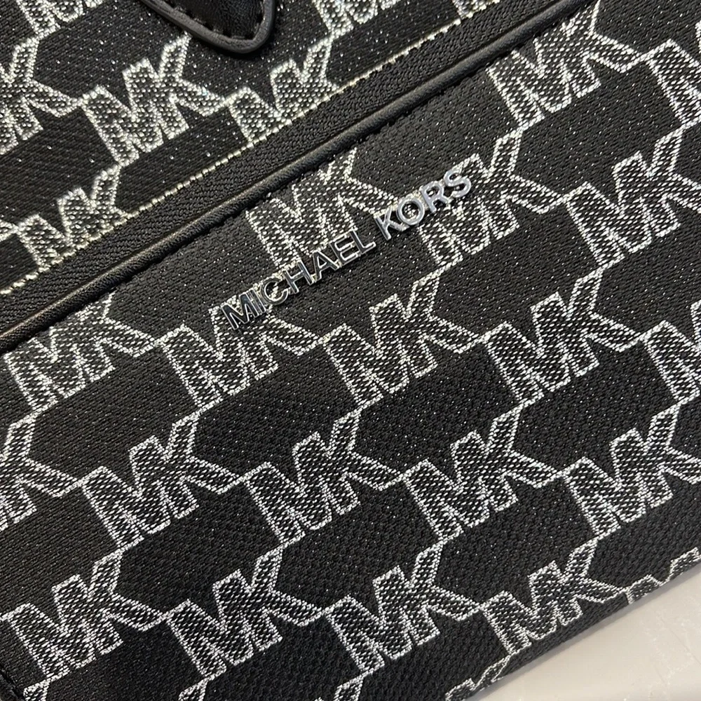 Michael Kors Jet Set Travel Large Phone Case Wristlet Wallet MK Black Multi - Picture 14 of 16